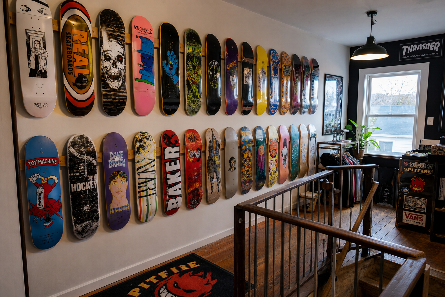 Skateboards on the wall